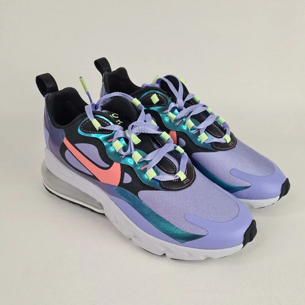 Nike Air Max 270 React Purple Gry Running Women Sneakers Shoes - Picture 5 of 14